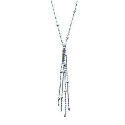 [M7248] - Silver 'Marbles' Necklace (rhodium-plated) - 64x5 Mm