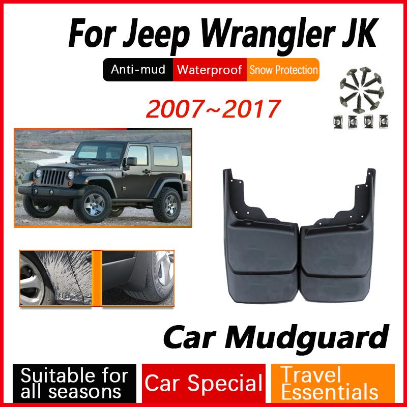 4 Stück Auto Radkotflügel für Jeep Wrangler JK 2007~2017 Frostschutz Verbreiterung Schmutzfänger Spritzschutz Schmutzfänger Auto Zubehör