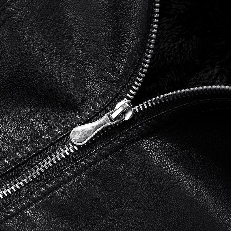 2022 Women's PU Leather Jacket with Detachable Hood - Stylish European & American Fashion Coat