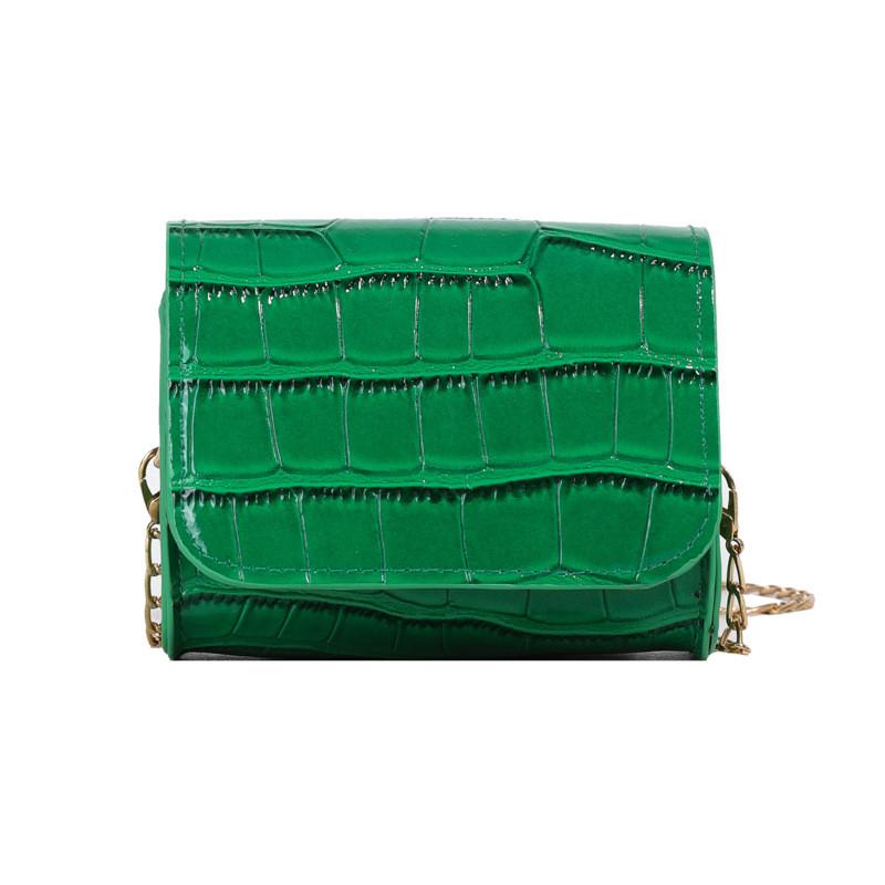 

Fashionable New Chain Strap Kids Bag Versatile Solid Color Crossbody For Boys And Girls Green
