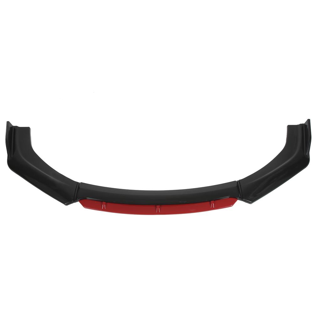Front Bumper Lip Spoiler Splitter Kit   Aerodynamic Accessory for Car Modification(Glossy Black Red )
