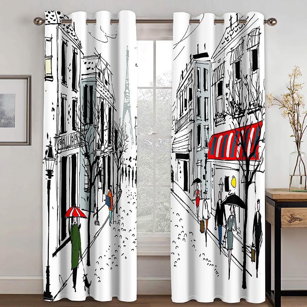 Chinesische Tuschemalerei Fortgeschritten Grau Rot Blumen Fenster Vorhänge Für Jungen Mädchen Wohnzimmer Erkerfenster Vorhänge