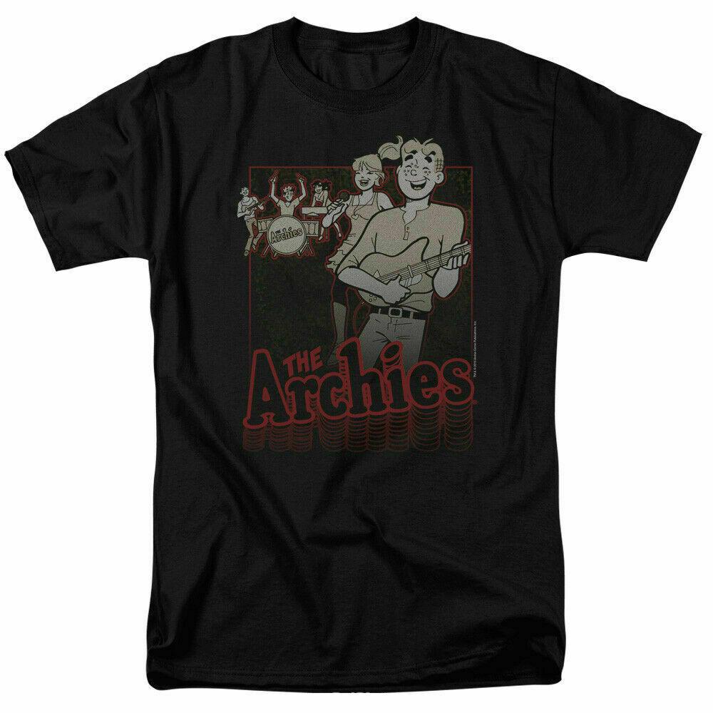 26 Archie Comics The Archies Perform T Shirt Licensed Comic Book Tee Black Unisex T-Shirt L
