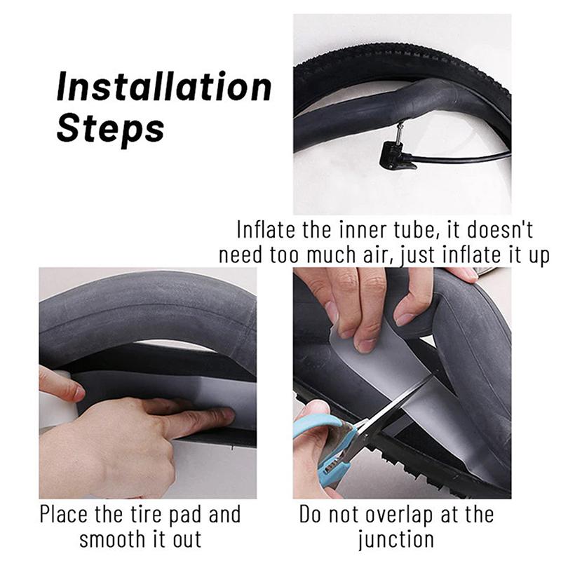 2Pcs Bike Tire Puncture Proof Anti-Flat Tyre Road Mountain Bicycle Tyre Inner Tube Protection Pad Puncture Proof Belt