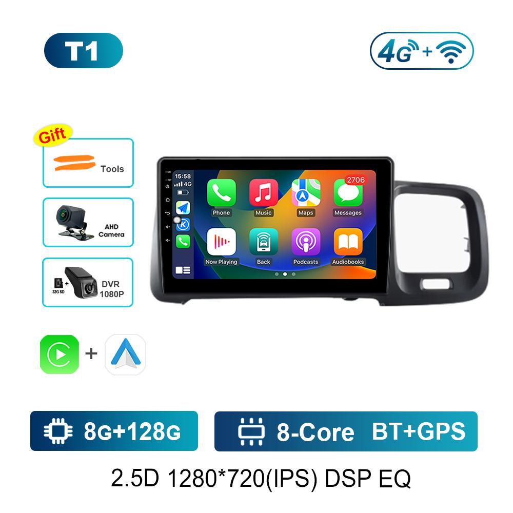 Carplay Car Radio Multimedia Player 9 Inch  for Volvo S60 V60 2011 - 2013 Android System Bluetooth Navi GPS QLED Screen WiFi 4G