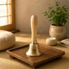 Wooden Handle Bell Polished Finish Brass Hand Bell Music Accessory Sturdy Cue Tool Easy to Clean for Classroom
