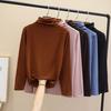 Ladies Winter Tops Women Slim Fit Long Sleeve Thick Tshirt Semi High Neck Underwear for Autumn