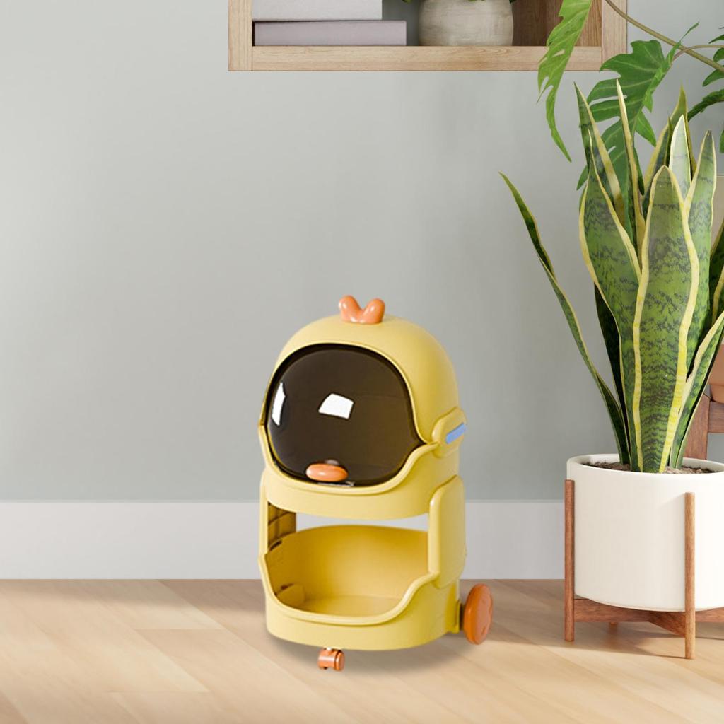 Cartoon-Themed Snack Rack on Wheels for Household Use