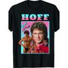 T-Shirt Nera con Grafica Pop Culture Retrò di The Hoff Girocollo, Tessuto Leggermente Elasticizzato, Vestibilità Regolare, Stile Casual, Perfetta per Uomini e Donne