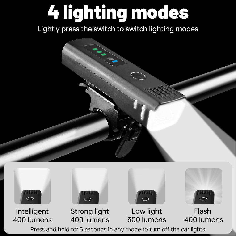 X-Tiger 400 Lumen Cycling Front Lamp USB Rechargeable Mountain Bike Rear Lamp High-Brightness Bicycle Light 7