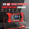 Chargeur de batterie de voiture entièrement automatique 12V 6A Appareil de chargement de batterie pour voiture et moto Batterie au plomb Acide Réparation intelligente Affichage LCD
