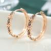 Crystal Zircon Stone Earrings Copper Butterfly Round Earrings Classic Wreath Hoop Earrings  Daily