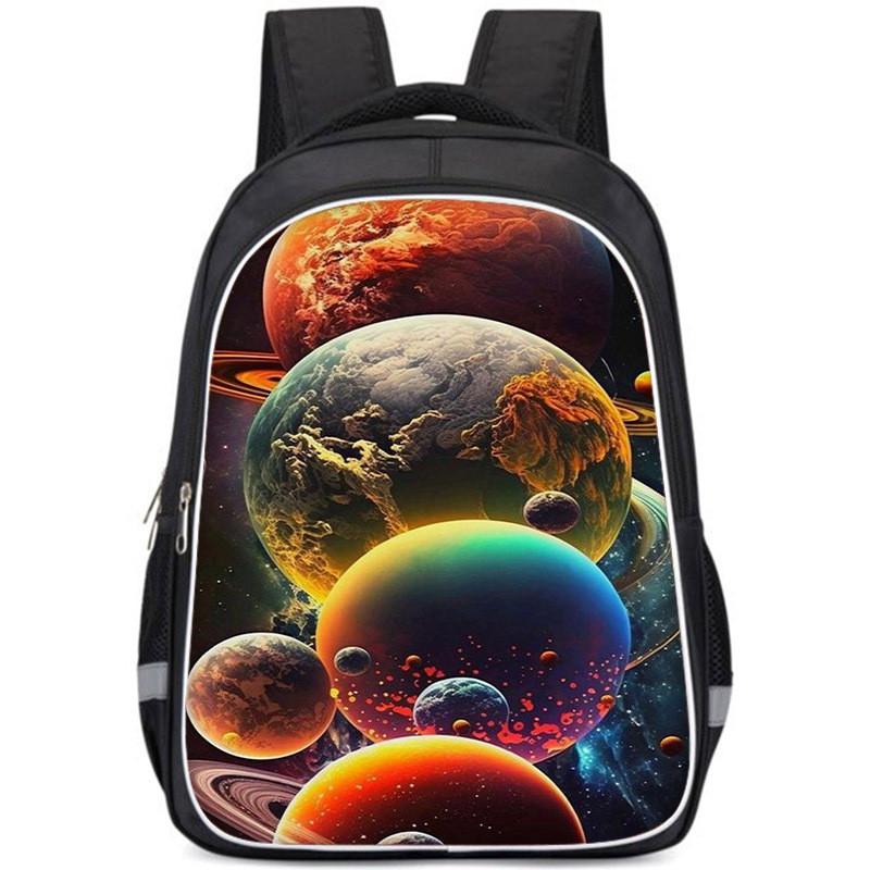 Large Capacity Lightweight 3d Backpack For Kids Oxford Cloth Unisex School Bag