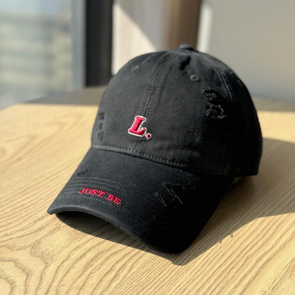 High-quality ripped embroidered baseball cap for women, simple and versatile, blue, for spring and summer L Large head circumference baseball cap