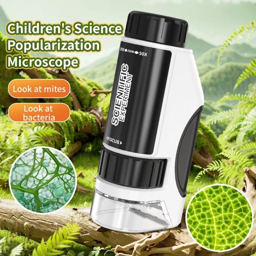 Handheld Microscope Science Toy LED Light Source Little Scientist Microscope  Science Experiments