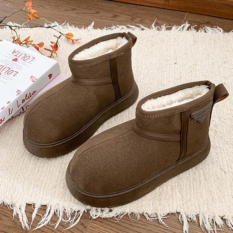 Kapibara Big Head Ugly Snow Boots Women's Winter Thick-soled Heightening Velvet Thermal Cotton Short Boots