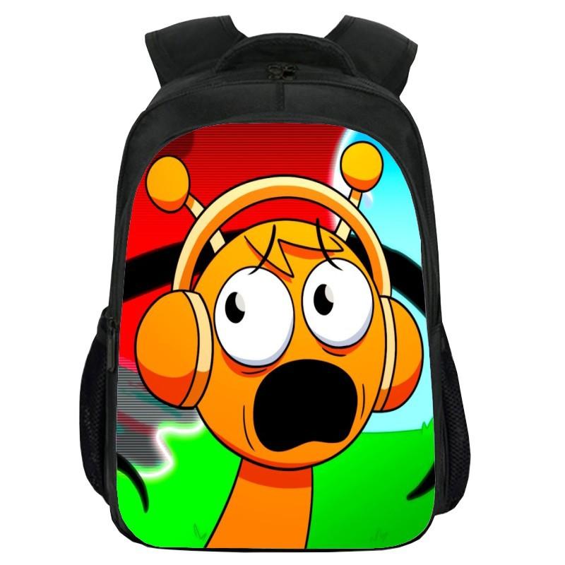 Printed Rhythm Box Sprunki Double-Layer Schoolbag, Cartoon Diy Student Computer Backpack, Backpack For Men