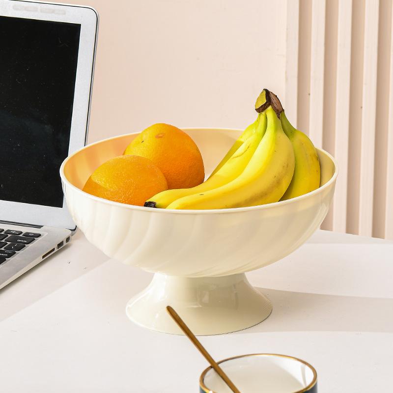 Light Luxury Feng Fruit Plate Home Living Room Coffee Table Snack Plate Cream High-Precision Ornament Thickened Plastic Fruit Plate
