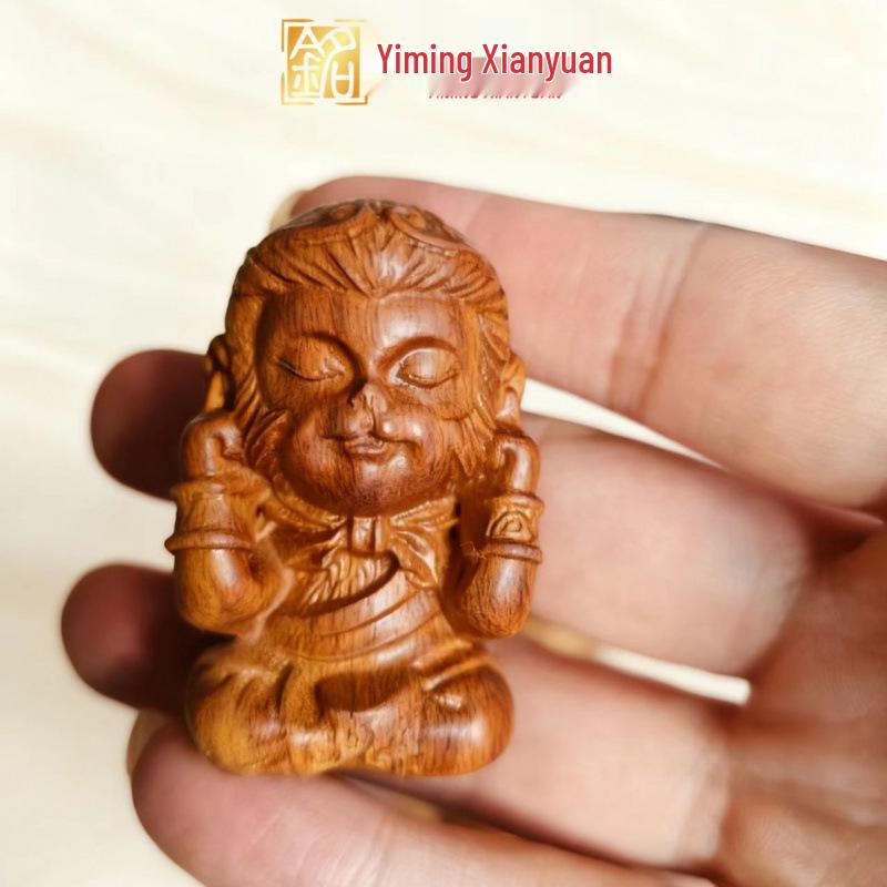 Rosewood Carved Pixiu Ornament: Gourd & Dragon Turtle Handicraft