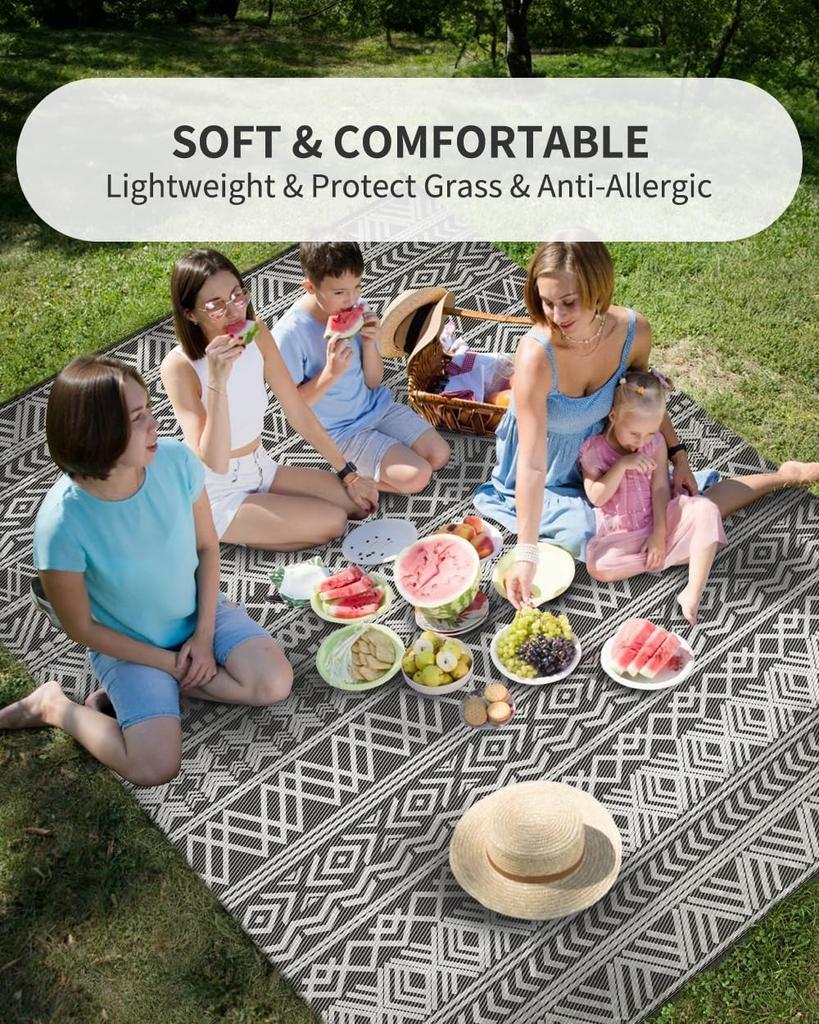 Outdoor Rug Carpet Waterproof 5x8 Outdoor Patio Rug Mat Reverisble Plastic Straw Outdoor Rug