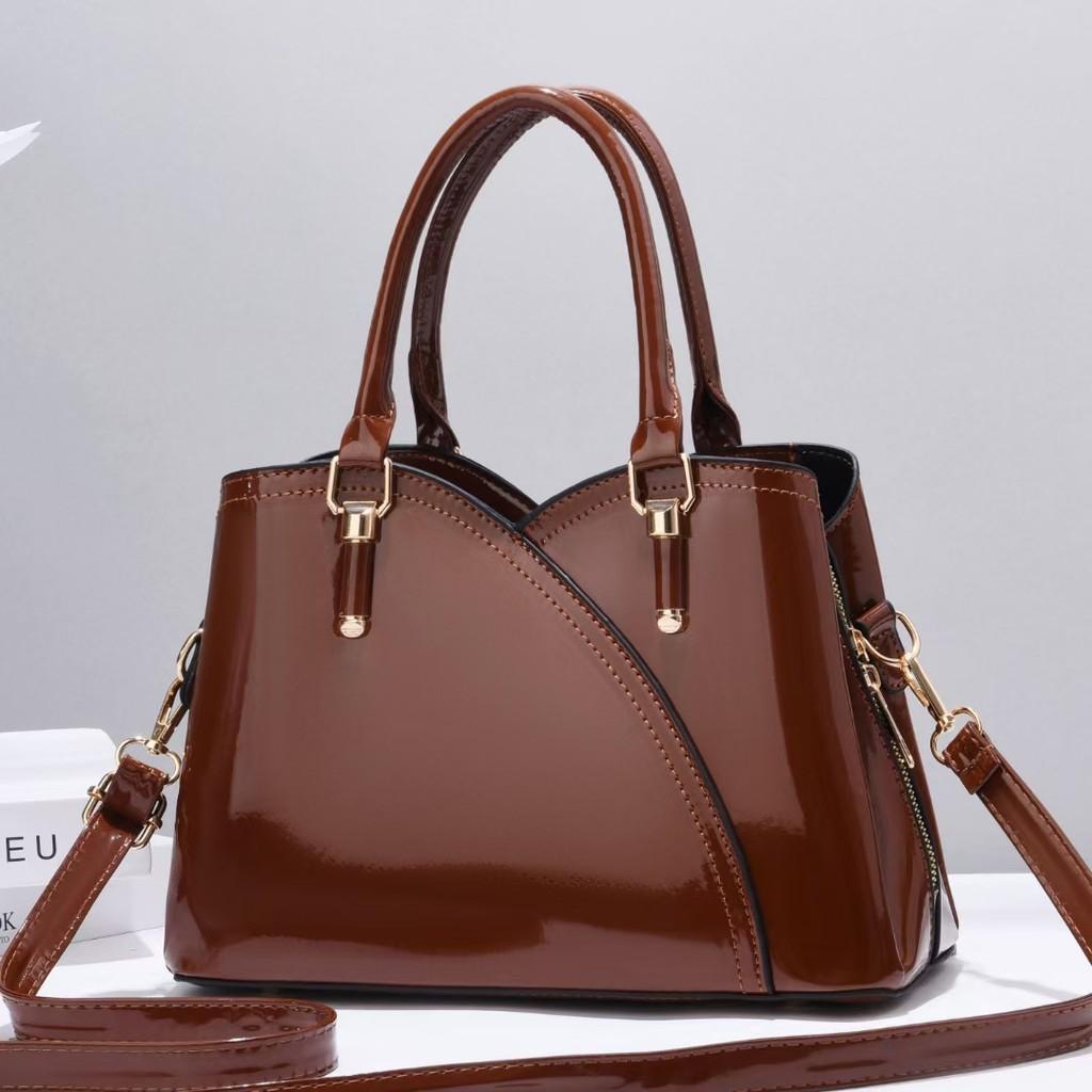 

Текстура Блестящая Кожа Одноплечная Сумка Кроссбоди Однотонного Цвета коричневый