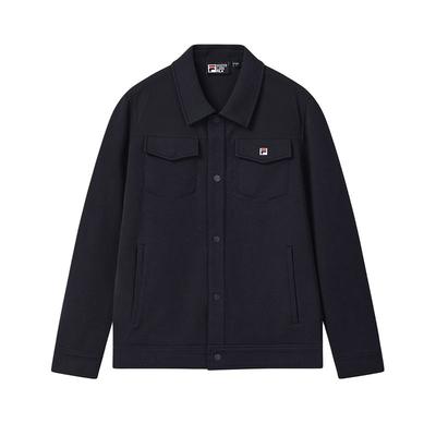 Heritage Ensfarvet Polo Krave Enkeltknappet Langærmet Jakke Herrejakker F11M548506F-NV