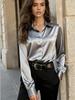 Elegant European & American Style Satin Long Sleeve Women's Shirt - Fashionable Commute Top 2026