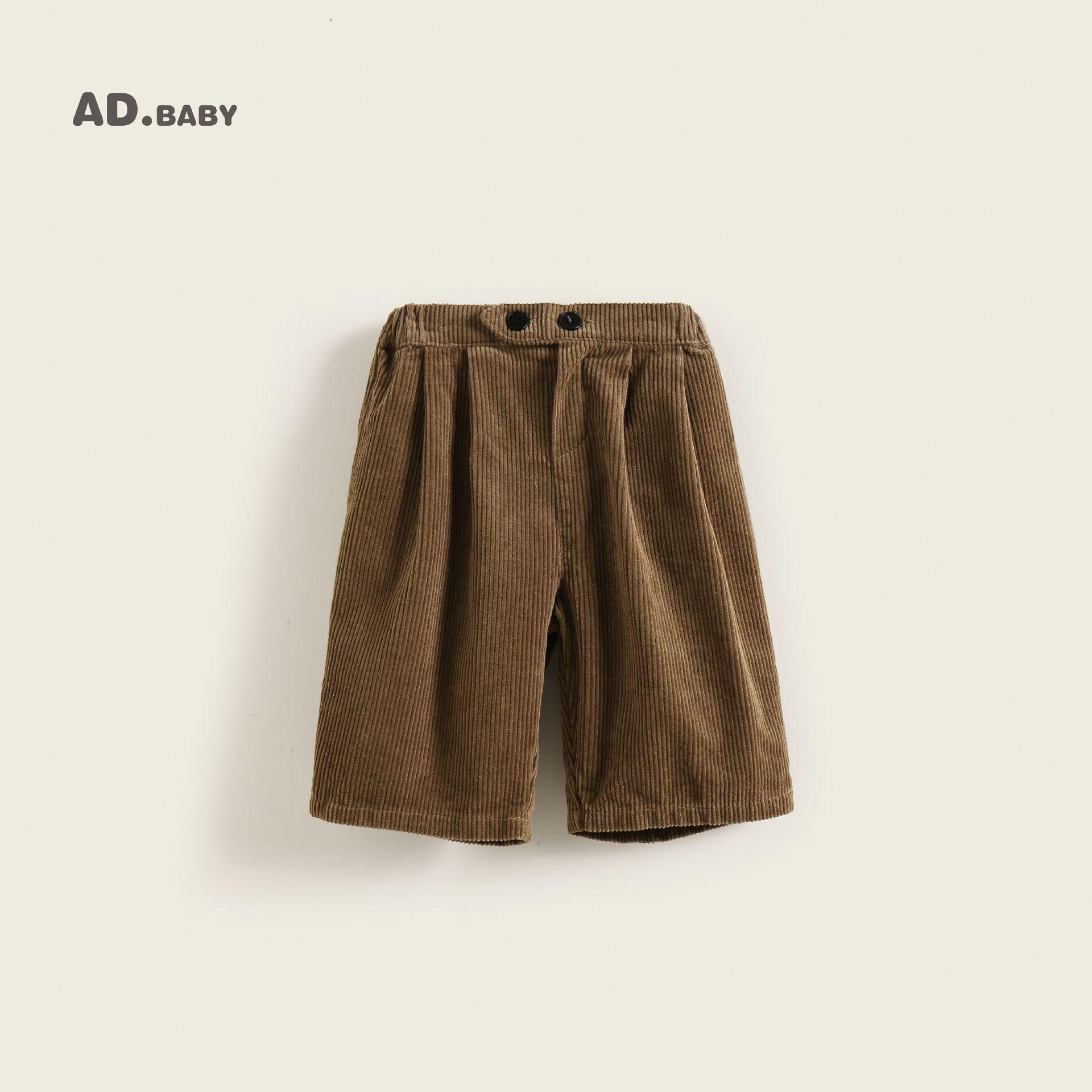 

2025 Autumn Kids Korean-Style Skin-Friendly Corduroy Wide-Leg 9-Point Pants for Girls 100 cm кофейный