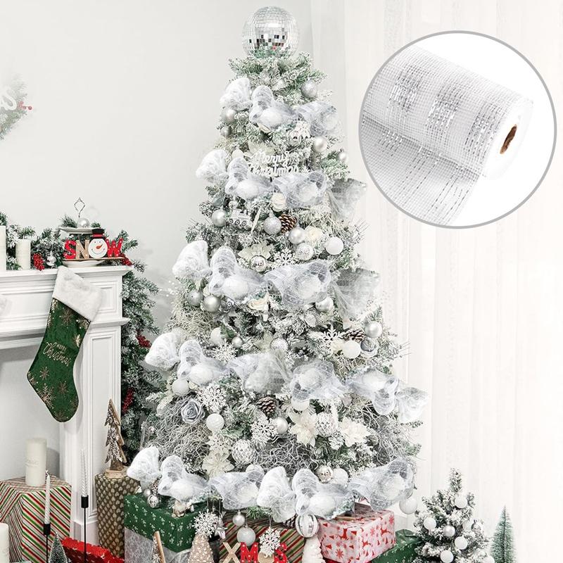 1Roll Christmas Mesh Ribbon DIY Wreath Bow Ribbon Christmas Tree Decorations For Home 2026 Xmas Gifts Navidad Noel New Year 2026
