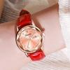 Diamond-Shaped Women's Quartz Watch with Leather Strap, Waterproof, and Suitable for Students and Couples.