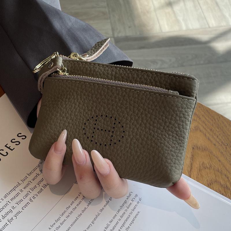 2025 Women's Genuine Leather Coin Purse: Exquisite High-End Compact Wallet with Zipper