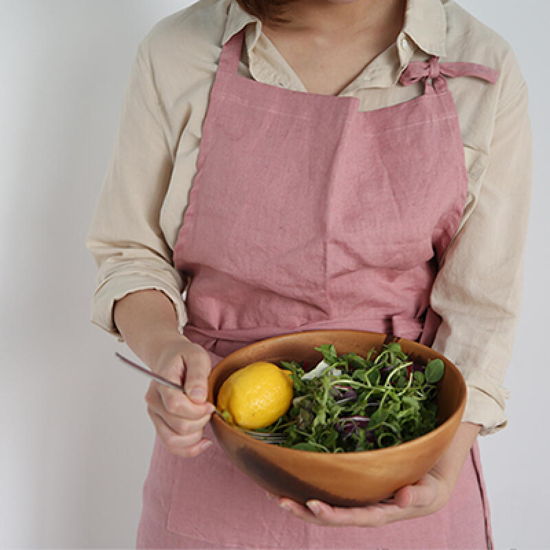 Mare Linen Apron (Pink/Wine/Blue) pink