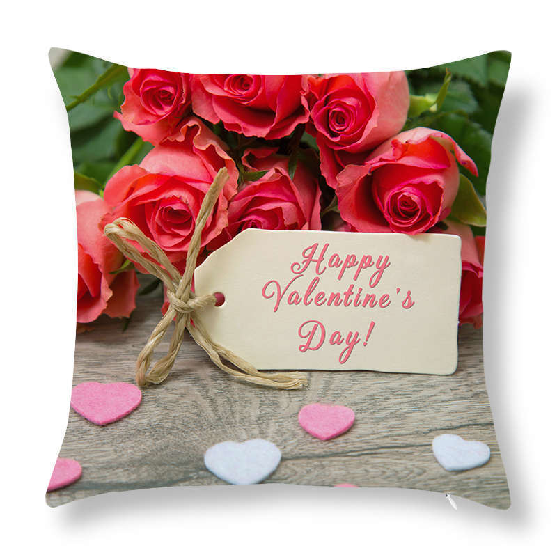 Greeting Card European Bow Gift Peach Skin Valentine's Day Pillow Case Pillow Car Sofa Cushion Cushion