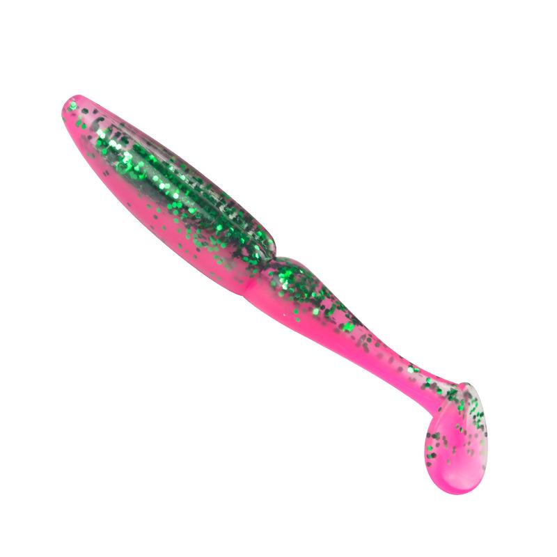 Locken: Zweiteiliger T-Schwanz Softbait für Mandarinfische, Kunstwurm mit hoher Dichte zum Meeresangeln.