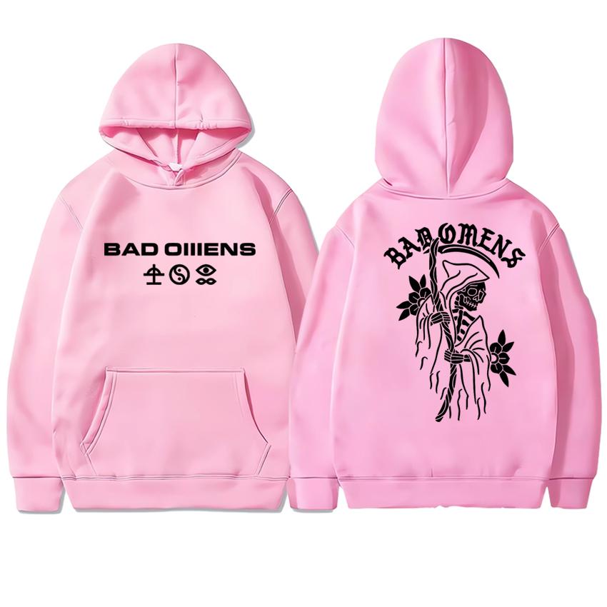New Bad Omens Band Tour American Music 2025 Double Sided printed Hoodie Unisex hip hop punk streetwear Men women Fleece pullover