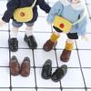 HIGHAWK Shoes for 11cm Body, OB11 Size, Obitsu 11 Obitsu Doll, Leather Shoes, Japanese Style (Black)