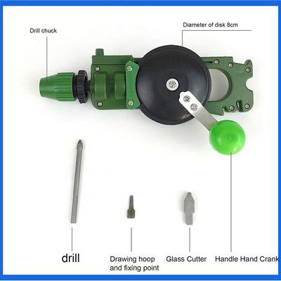 Manual DIY Glass Tile Cutting Construction Tools Multi-functional Glass Cutter with Drilling and Knife Sharpener