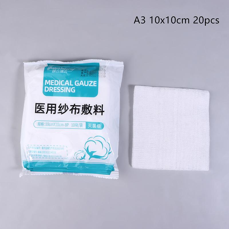

20Pcs/2Packs Portable Sterile Medical Gauze Block Combat Hemostatic Wound Dressing Sterile Medical Gauze Pad Wound Care Supplies 10x10cm