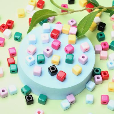 10 szt. Jednokolorowe 10mm Akrylowe Kwadratowe Koraliki Kolorystyka Makaroników Materiały do Koralików Do DIY Biżuterii Handmade