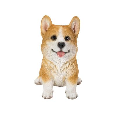 Ubia Oturan Welsh Corgi Figürin, 16.5 x 10.5 x 15.5 cm, Hayvan Figürini, Bahçe Dekoru, Köpek, H22126