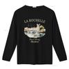 La Rochelle T-Shirt Weich Frankreich Urlaubsbekleidung Souvenir Vintage Gewaschen Vielseitiges Oberteil Für Den Alltag Dehnbar Atmungsaktiv