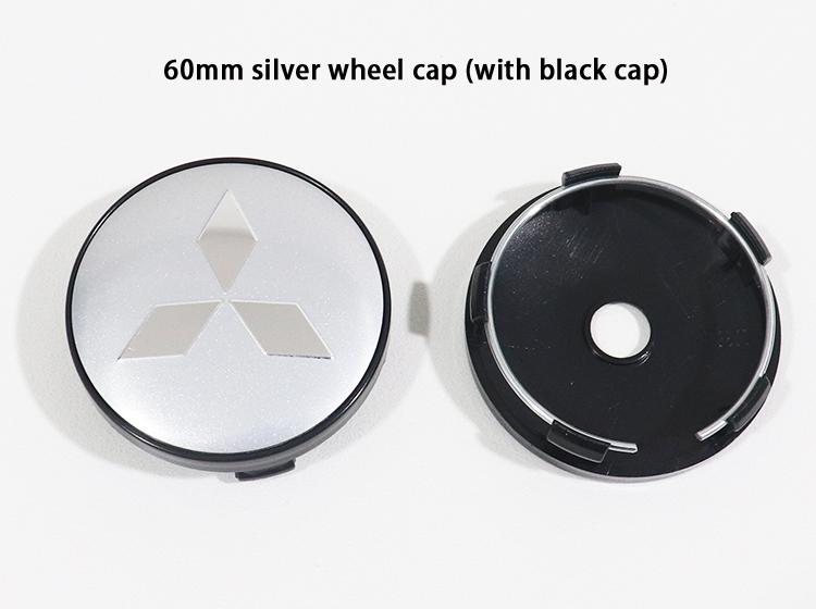4pcs Mitsubishi 56mm 60mm ABS Car Emblem Wheel Center Hub Cap Auto Rim Refit Dust-proof Badge Covers Sticker Styling Accessories