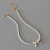 French Niche Elegant and Bright Imitation Shijia Pearl Bow Shape Simple Temperament Short Necklace Choker Woman