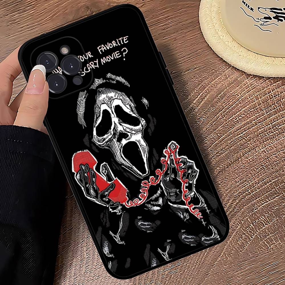 Ghost Face Art Scream Phone Case For IPhone 16 17 Air 15 14 13 12 11 Pro Max 16E Plus Fundas