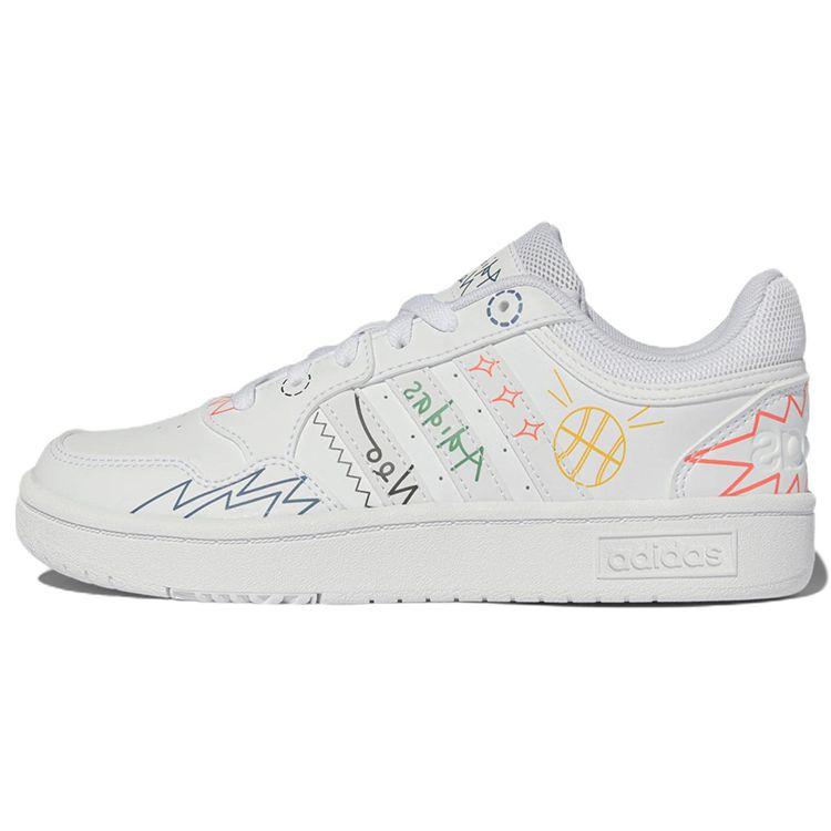 Adidas Neo Hoops 3.0 Lifestyle Non-Slip Durable Low-Top Skate Shoes Women Sneakers White HP3164