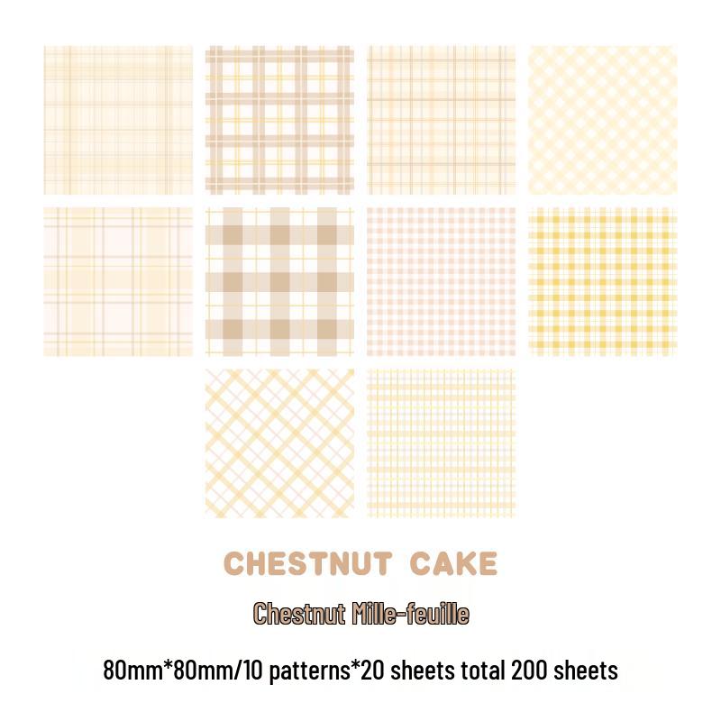 Colorful Grid Element Non-Adhesive Sticky Notes - 200 Sheets for Journal Decoration and Background Material.