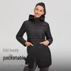 Doudoune Sportive Mi-Longue pour Femme Lulu: Coupe-vent, Chaud, À capuche, Taille zippée, Manteau amincissant léger pour l'automne et l'hiver