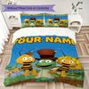 Custom Name Maya the Bee Pattern Bedding Uilt Set Uilt Cover Pillowcase Home Decoration Birthday Gift (1*duvet Cover+2*pillowcase Without Core)