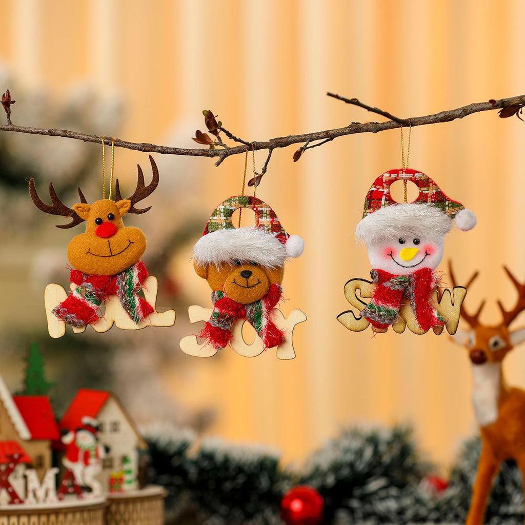 Wooden Letter Doll Pendant Christmas Tree Decoration