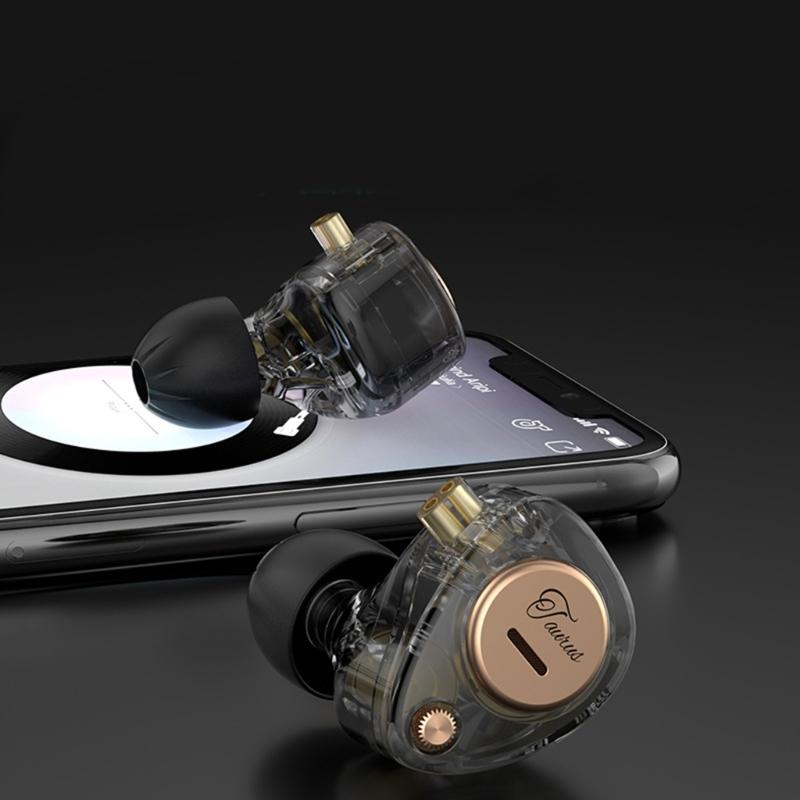Taurus Double Dynamic Driver Cord Headphones Powerful Bass with Double-Microphones in Ear Monitor Earphones